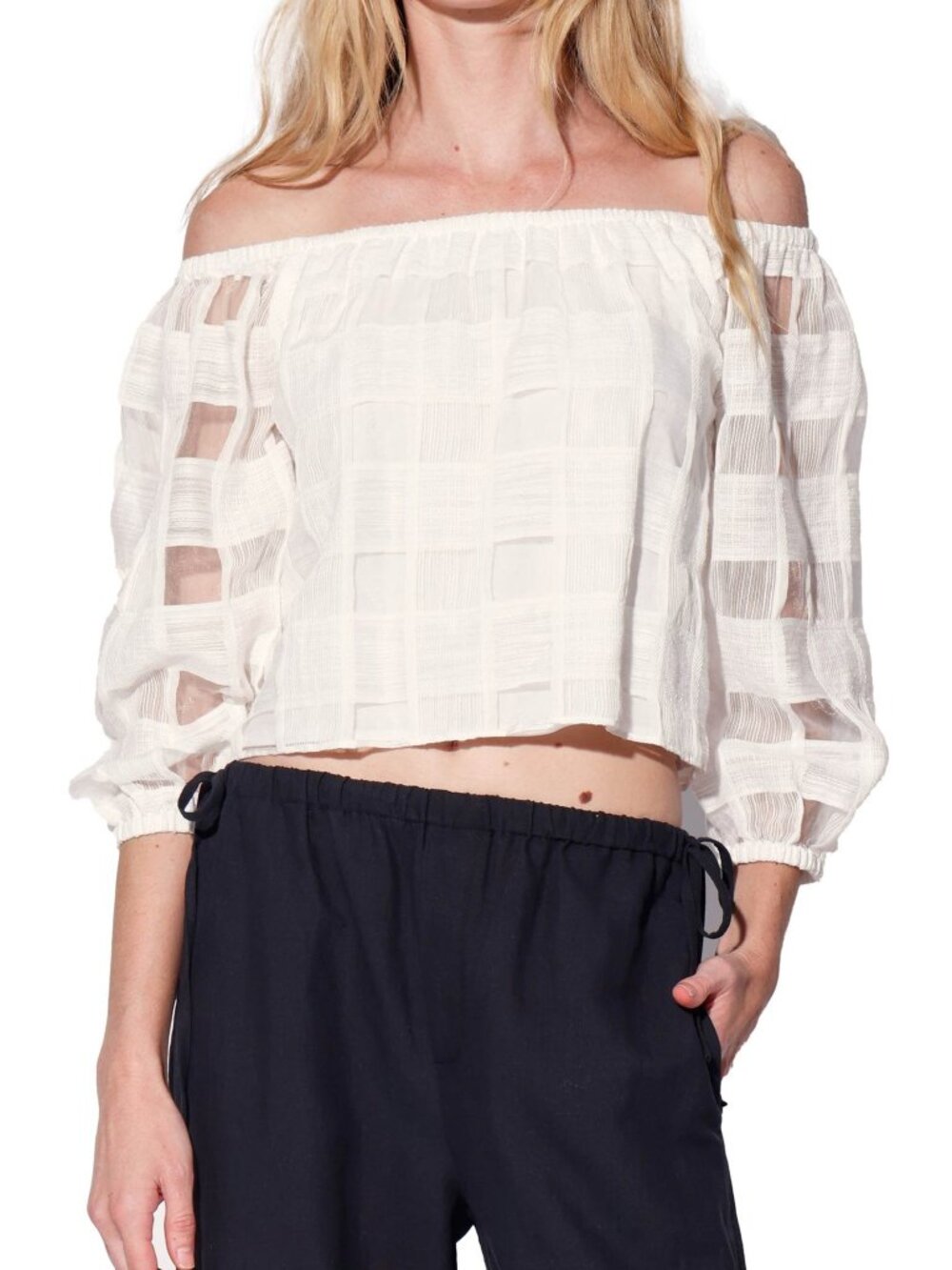 Walter Baker Gracie White Off-Shoulder Top Size Small